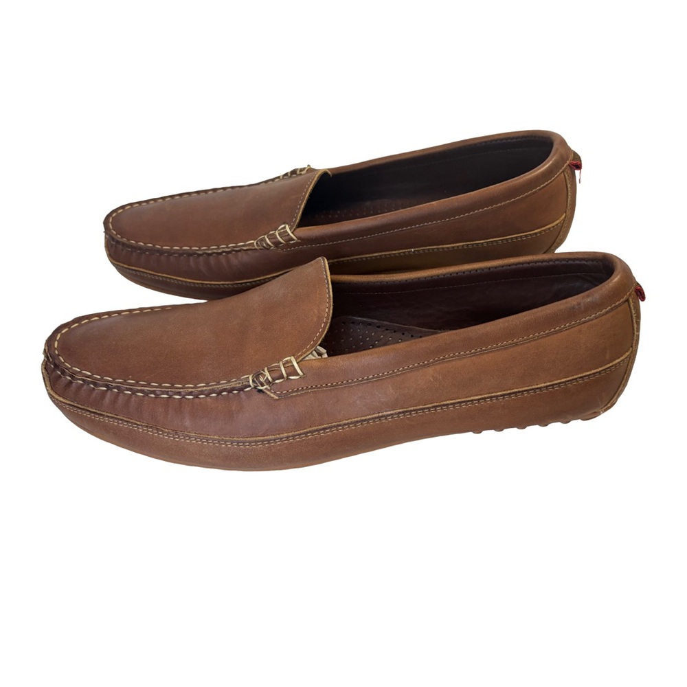 NEW! Allen Edmonds 13D Tan Leather Driving Loafers Slip-On Shoes - Picture 5 of 11